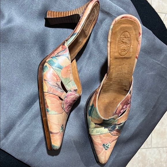R.S. Buenos Aires Shoes - R.S. Buenos Aires Handmade Leather Pumps Printed Heels Argentina Size 8